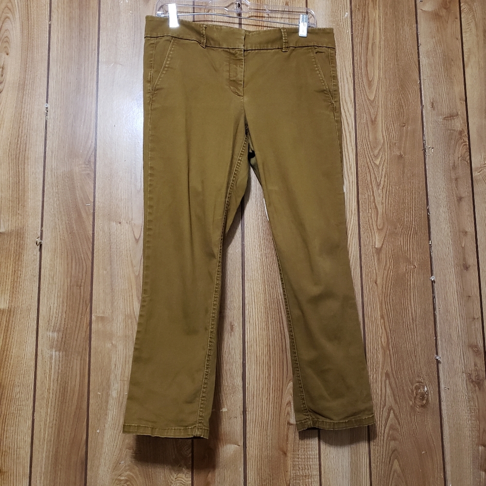 LOFT Mid Waist Straight Crop Jeans Camel Color Women's  6